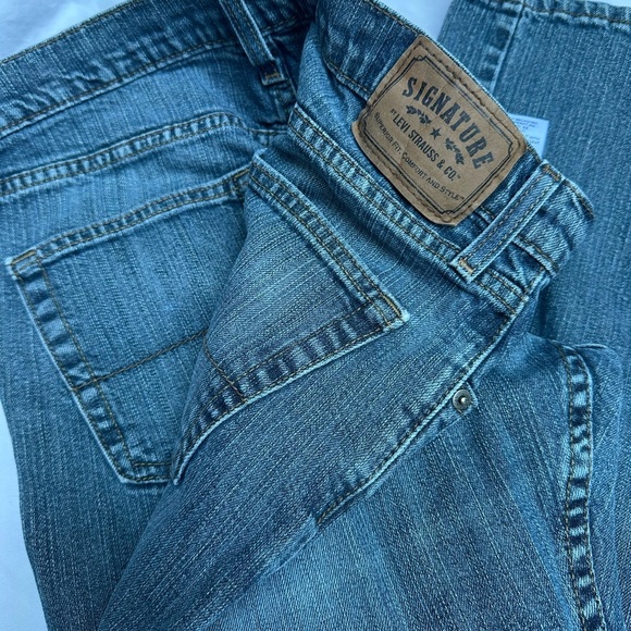 LEVI’S Signature Men's Dark Blue Straight Jeans Size 34/30 Dadcore - Picture 3 of 10